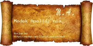 Medek Apollónia névjegykártya
